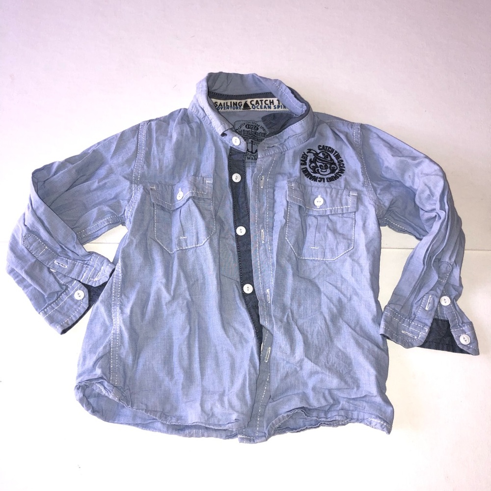 LC Waikiki Catch the Ocean Spirit toddler Light Blue Button-Up Shirt 18-24M
